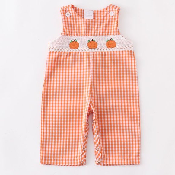 Baby Loren Boys Green Pima Romper - Smocked Pumpkins main image 1